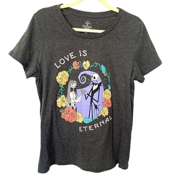 Disney Nightmare Before Christmas Jack Sally Love Is Eternal Graphic T Shirt L - Picture 1 of 7